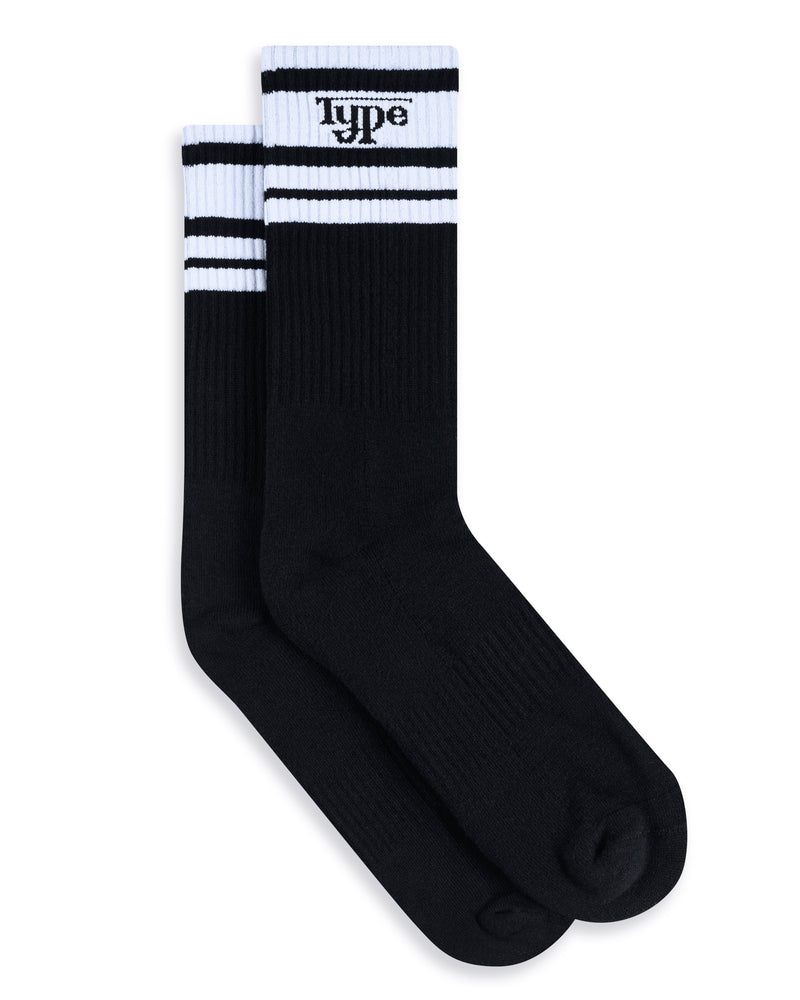 CREW SOCKS - BLACK & WHITE